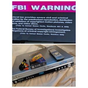 Panasonic DMR-ES35V DVD Recorder VCR Combo VHS Dubbing DIGA Remote Working